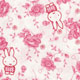 pinker kawaii Stoff mit Hasen 0,5m