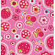 rosa kawaii Stoff mit Erdbeeren und Blumen 0,5m