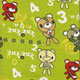 gr�ner kawaii Stoff mit Gloomy Bear 1m