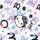 weisser kawaii Hello Kitty Stoff ABC Buchstaben 0,5m