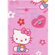 rosa kawaii Hello Kitty Stoff mit Blumen 0,5m