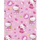 rosa kawaii Stoff mit Hello Kitty und Blumen 0,5m