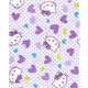 violetter kawaii Stoff mit Hello Kitty K�pfen 0,5m