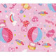 rosa kawaii Stoff mit Katze und Ballon 1m
