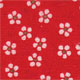 roter kawaii Stoff mit weissen Blumen 0,75m