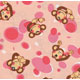 rosa kawaii Stoff mit Affen 1m