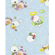 blauer kawaii Stoff mit Hunden und Tiere 0,5m