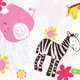 S�sser Zoo Tiere Stoff kawaii 0,5m