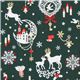 green kawaii Christmas fabric Bambi bunny glitter Japan