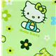 gr�ner kawaii Stoff mit Hello Kitty und Blumen