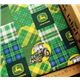 gr�ner Traktor Stoff kariert John Deere 0,5m