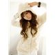 cute kawaii Hoodie with bear ears beige