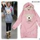 cute teddy bear kawaii hoodie pink