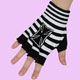 black-white Iron Cross fingerless gloves