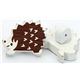 kawaii brown hedgehog wooden button cute 1 pc