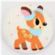 kawaii deer button white Kokka fabric button