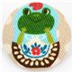 kawaii frog matryoshka button brown Kokka fabric button