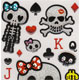 Sticker girly Totenkopf Poker Aufkleber