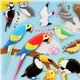 kawaii sponge sticker birds Japan cute