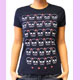Loungefly blue girly skull rockabilly T-shirt size L