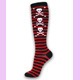 Loungefly black-red skull stripes knee socks
