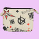 beige small wallet with Murderer-Print