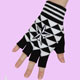 black-white nautical star fingerless gloves