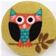 oliv green owl button Michael Miller fabric button