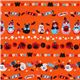 orange Halloween fabric matryoshka witches cat ghosts