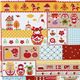 orange animals matryoshkas Kokka oxford fabric Japan