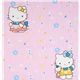pink Hello Kitty fabric playing with flowers stars