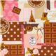 pink Japanese fabric France chocolate Cosmo