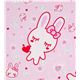 rosa Love Bunny Stoff mit vielen Herzen 0,5m