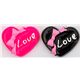 pink-black heart cabochons miniature kawaii 2 pcs