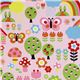 pink flower rainbow glitter Kokka fabric kawaii