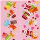 pink kawaii Christmas fabric Santa Claus macaroons