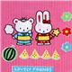 pink kawaii fabric bunny & bear wearing a kimono