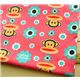 pinker Affen Stoff mit Blumen Meterware 0,5m