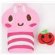 pink piggy eraser with apple cute kawaii