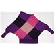 violetter Strick-Pullover asymmetrisch mit Glitzer