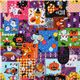 purple Halloween fabric animals witches pumpkins kawaii