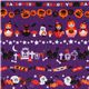 purple Halloween fabric matryoshka witches cat ghosts