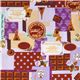 purple Japanese fabric France chocolate Cosmo