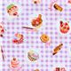 purple checker Japanese fabric sweets Cosmo