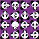 purple panda Kokka oxford cloth fabric from Japan