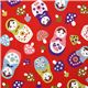 red big matryoshka mushroom Kokka fabric kawaii Japan