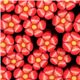 red flowers miniature cane clay fimo stick decotti 5pcs