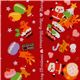 red kawaii Christmas fabric Santa Claus macaroons
