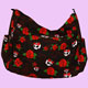 black Canvas bag with skulls & roses