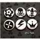 Totenkopf Kn�pfe Krone Blume Blitz Knopf 6 St�ck